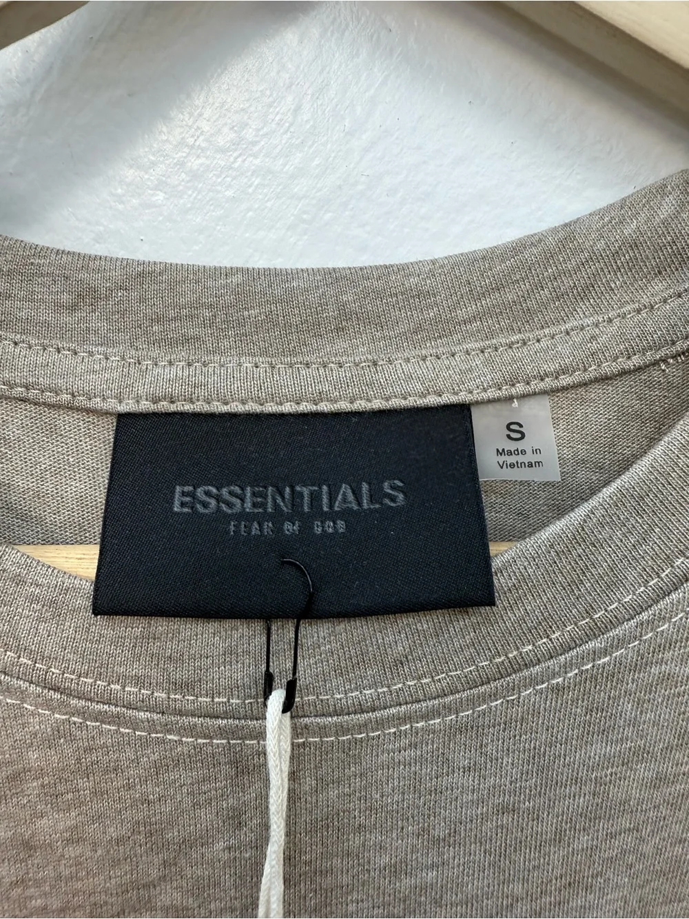 Fear of God Essentials Taupe Graphic Logo Short Sleeve Tee - Picture 5 of 9